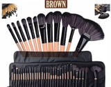 Black Leather pouch 22 brushes set