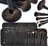 Black Leather pouch 22 brushes set