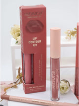 Hudamoji Ultra Matte Finish Lip Gloss And Lip Liner Lip Contour Set