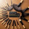 Black Leather pouch 22 brushes set