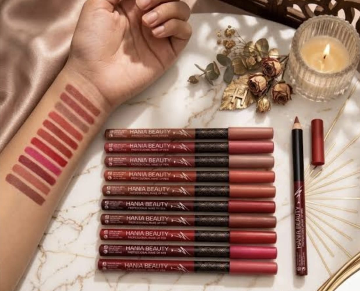 Hania Beauty Professional Lip Liner Pencils – Pack of 12